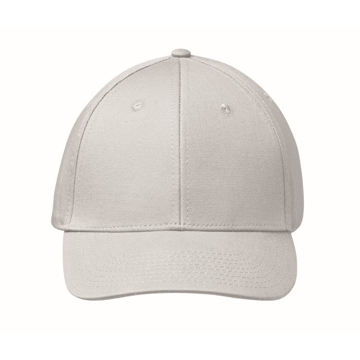 Gorra de algodón con cierre ajustable de hebilla de acero 280 g/m2 color blanco cuarta vista Gorra de algodón con cierre ajustable de hebilla de acero 280 g/m2 color blanco cuarta vista