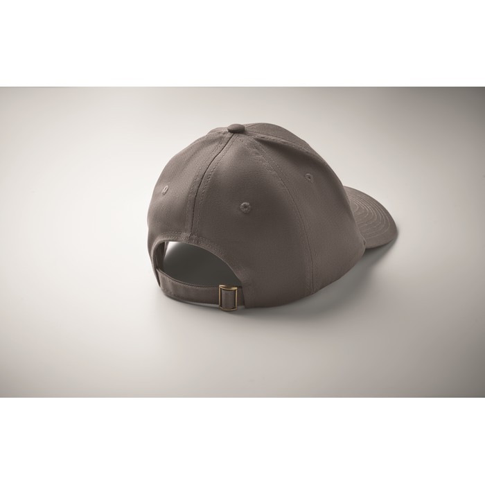 Gorra de algodón con cierre ajustable de hebilla de acero 280 g/m2 color gris vista fotografía tercera vista Gorra de algodón con cierre ajustable de hebilla de acero 280 g/m2 color gris vista fotografía tercera vista