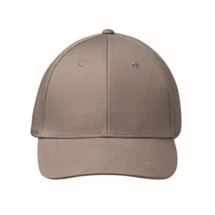 Gorra de algodón con cierre ajustable de hebilla de acero 280 g/m2 color gris cuarta vista Gorra de algodón con cierre ajustable de hebilla de acero 280 g/m2 color gris cuarta vista