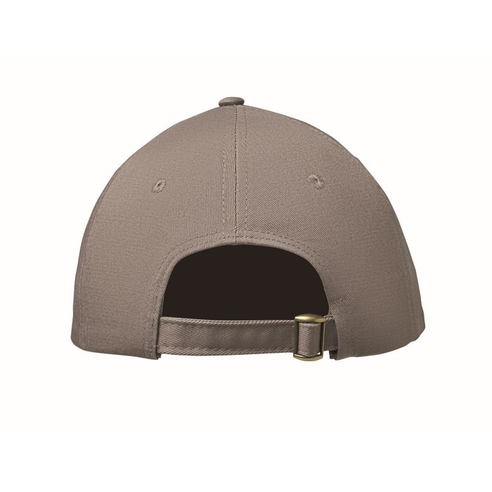 Gorra de algodón con cierre ajustable de hebilla de acero 280 g/m2 color gris quinta vista Gorra de algodón con cierre ajustable de hebilla de acero 280 g/m2 color gris quinta vista