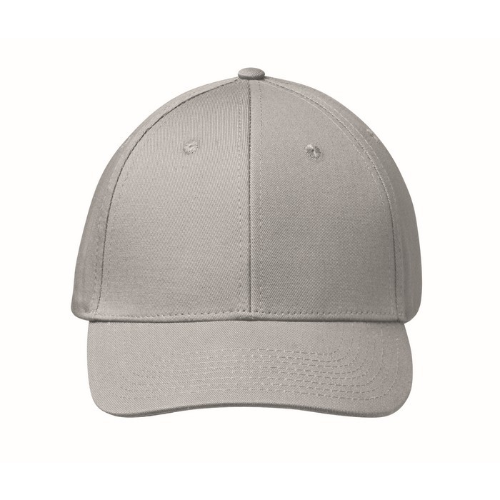 Gorra de algodón con cierre ajustable de hebilla de acero 280 g/m2 color plateado cuarta vista Gorra de algodón con cierre ajustable de hebilla de acero 280 g/m2 color plateado cuarta vista