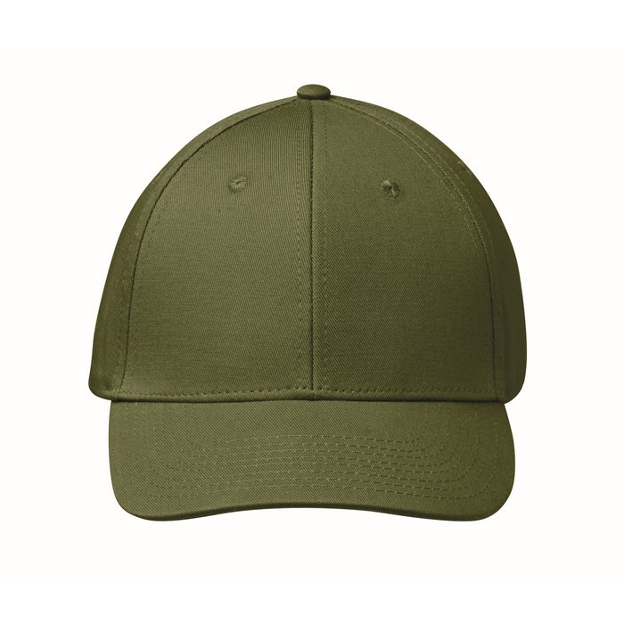 Gorra de algodón con cierre ajustable de hebilla de acero 280 g/m2 color verde militar cuarta vista Gorra de algodón con cierre ajustable de hebilla de acero 280 g/m2 color verde militar cuarta vista