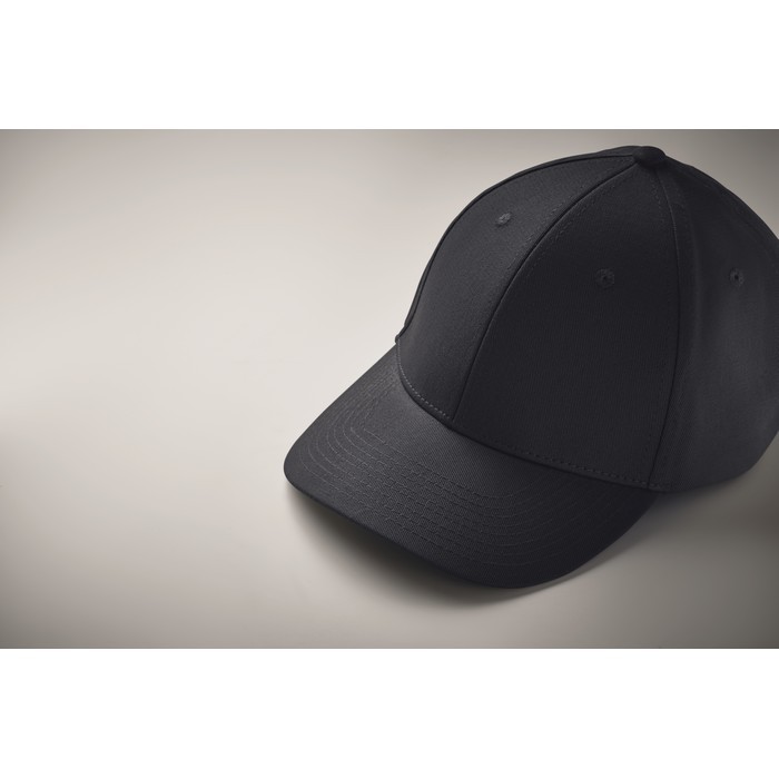 Gorra de algodón con cierre ajustable de hebilla de acero 280 g/m2 color azul marino vista fotografía segunda vista Gorra de algodón con cierre ajustable de hebilla de acero 280 g/m2 color azul marino vista fotografía segunda vista