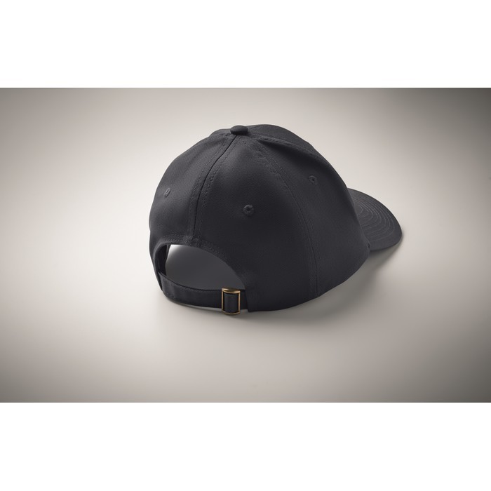 Gorra de algodón con cierre ajustable de hebilla de acero 280 g/m2 color azul marino vista fotografía tercera vista Gorra de algodón con cierre ajustable de hebilla de acero 280 g/m2 color azul marino vista fotografía tercera vista