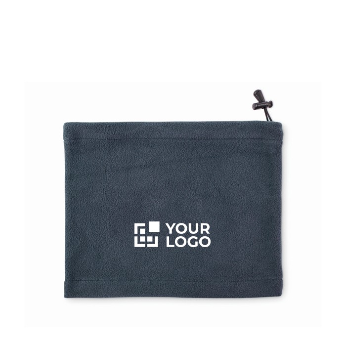 Braga de cuello de forro polar ajustable de talla única color azul marino vista de impresión Braga de cuello de forro polar ajustable de talla única color azul marino vista de impresión