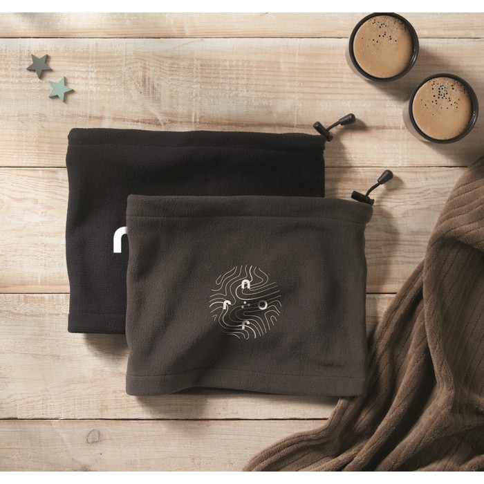 Braga de cuello de forro polar ajustable de talla única color gris oscuro vista bodegón principal Braga de cuello de forro polar ajustable de talla única color gris oscuro vista bodegón principal