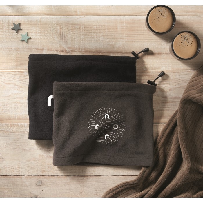 Braga de cuello de forro polar ajustable de talla única color gris oscuro vista bodegón principal Braga de cuello de forro polar ajustable de talla única color gris oscuro vista bodegón principal