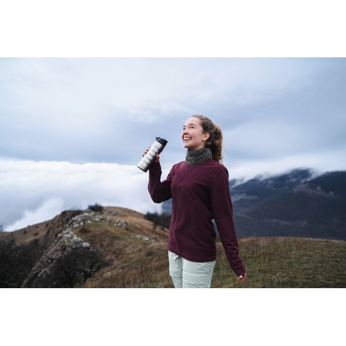 Braga de cuello de forro polar ajustable de talla única color gris oscuro vista bodegón Braga de cuello de forro polar ajustable de talla única color gris oscuro vista bodegón