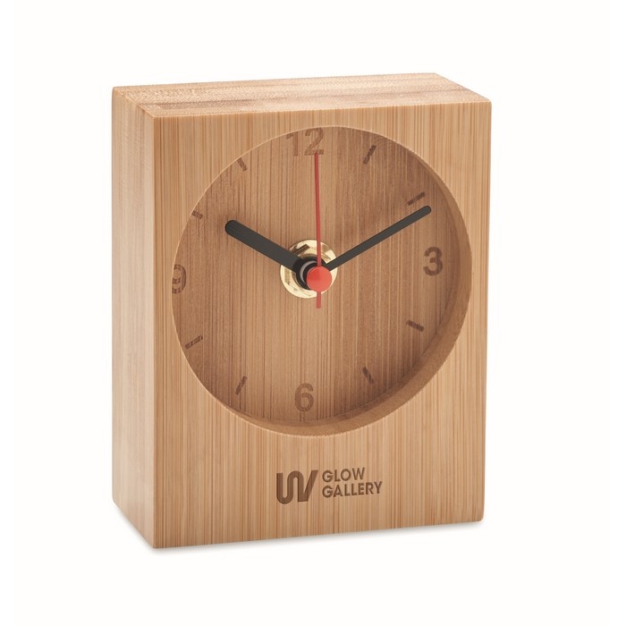 Reloj analógico hecho completamente de bambú para personalizar color madera vista principal