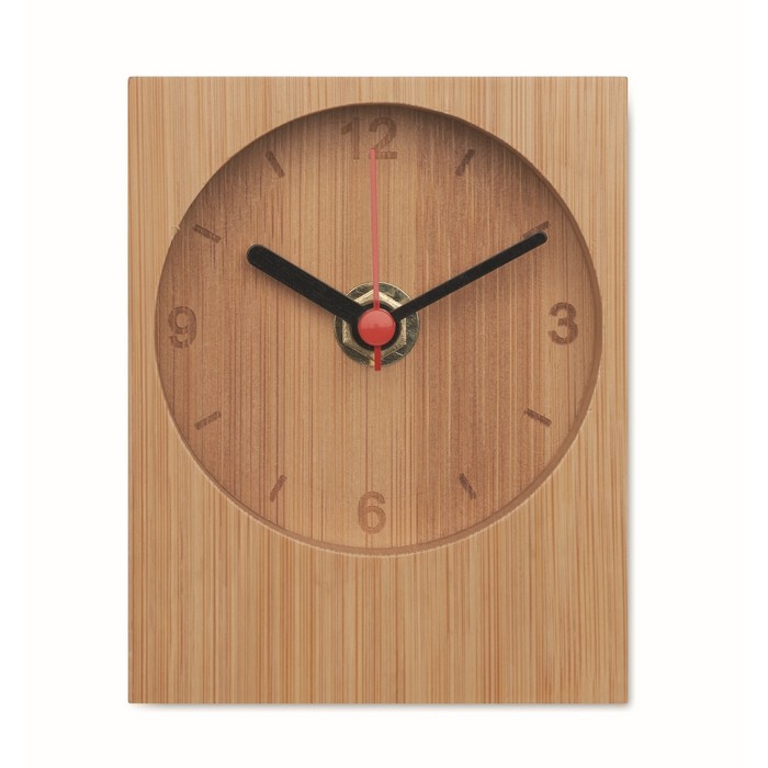 Reloj analógico hecho completamente de bambú para personalizar color madera tercera vista