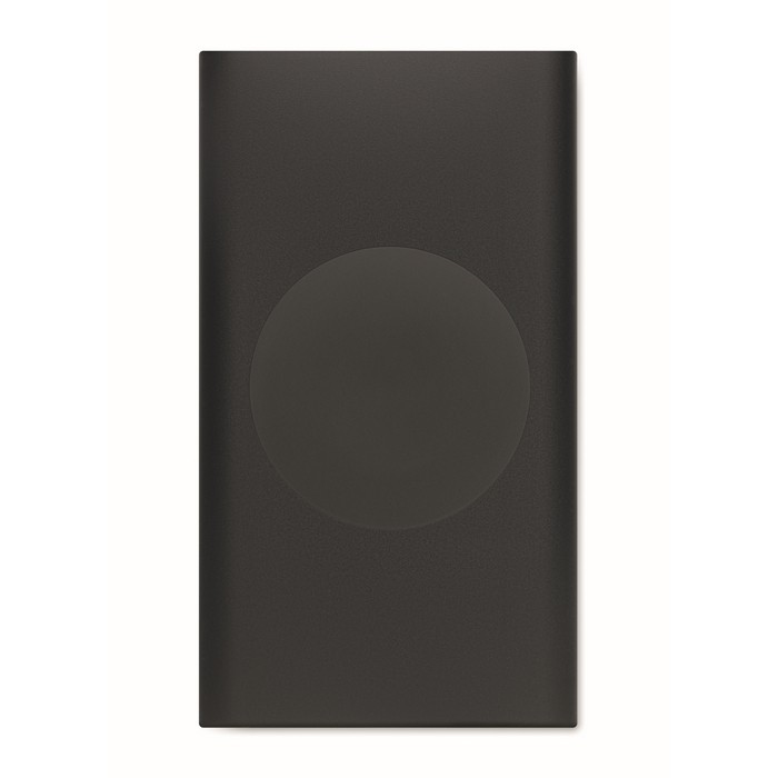 Cargador inalámbrico rectangular de aluminio reciclado 5.000 mAh color negro tercera vista Cargador inalámbrico rectangular de aluminio reciclado 5.000 mAh color negro tercera vista