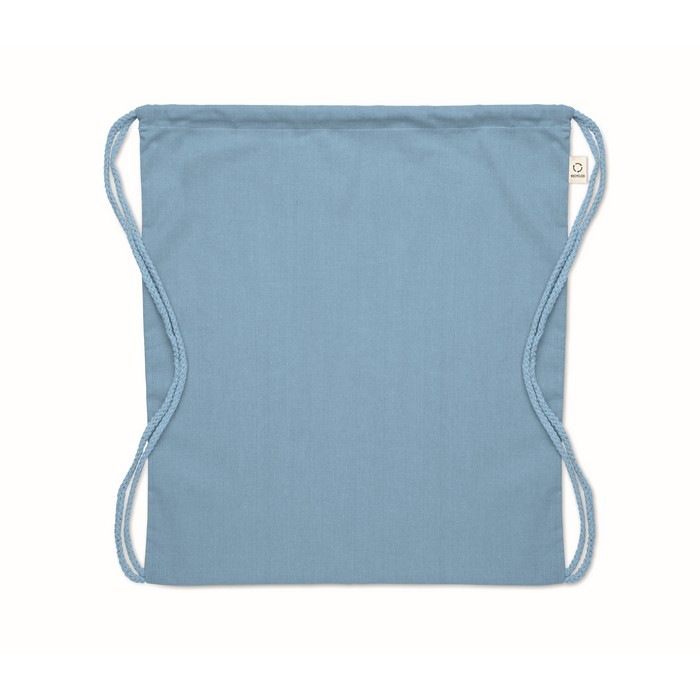 Mochila de cuerdas de algodón reciclado y RPET 140g/m2 color negro mate segunda vista