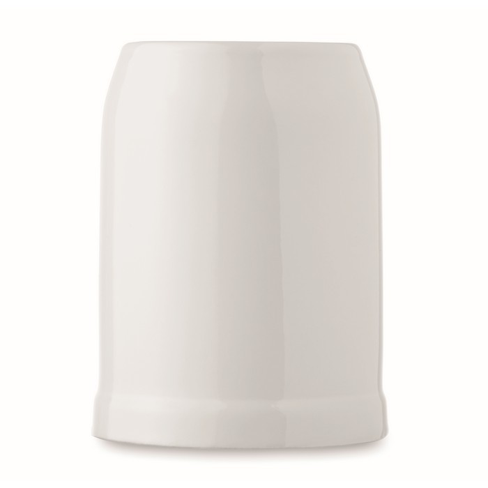 Jarra cervecera especial para sublimación con capacidad de 500ml color blanco sexta vista Jarra cervecera especial para sublimación con capacidad de 500ml color blanco sexta vista