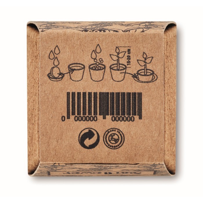 Maceta cuadrada y biodegradable de semillas de girasol hecha en EU color beige sexta vista Maceta cuadrada y biodegradable de semillas de girasol hecha en EU color beige sexta vista