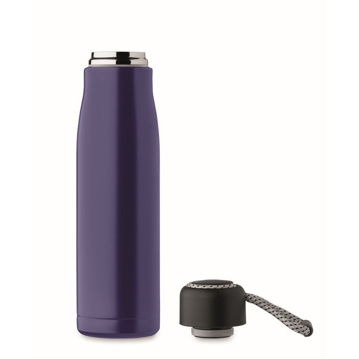 Botella antifugas de acero inoxidable con asa de cordón 500ml color azul real septima vista