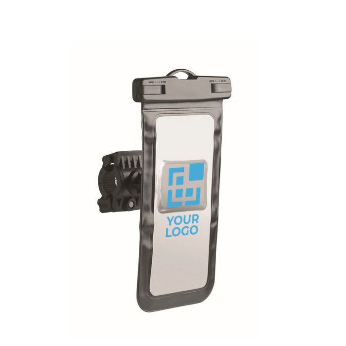 Funda para bicicleta impermeable para móviles de 6.7 pulgadas color negro vista de impresión Funda para bicicleta impermeable para móviles de 6.7 pulgadas color negro vista de impresión