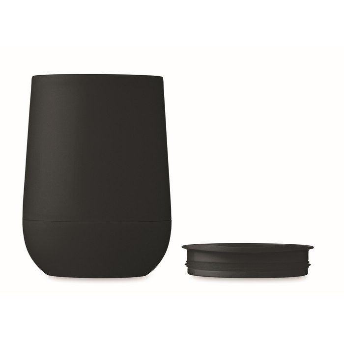 Vaso para llevar de doble pared cierre deslizante en la tapa color negro quinta vista Vaso para llevar de doble pared cierre deslizante en la tapa color negro quinta vista