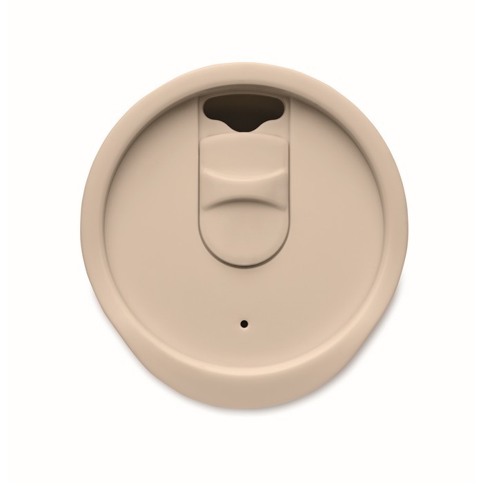 Vaso para llevar de doble pared cierre deslizante en la tapa color beige sexta vista Vaso para llevar de doble pared cierre deslizante en la tapa color beige sexta vista