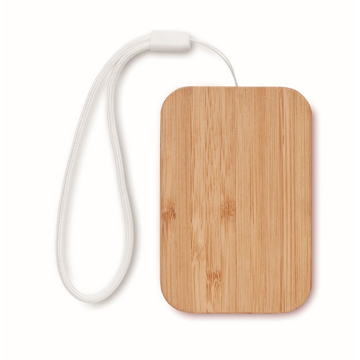 Caja de bambú con correa con función de cargador inalámbrico 15W color madera quinta vista Caja de bambú con correa con función de cargador inalámbrico 15W color madera quinta vista