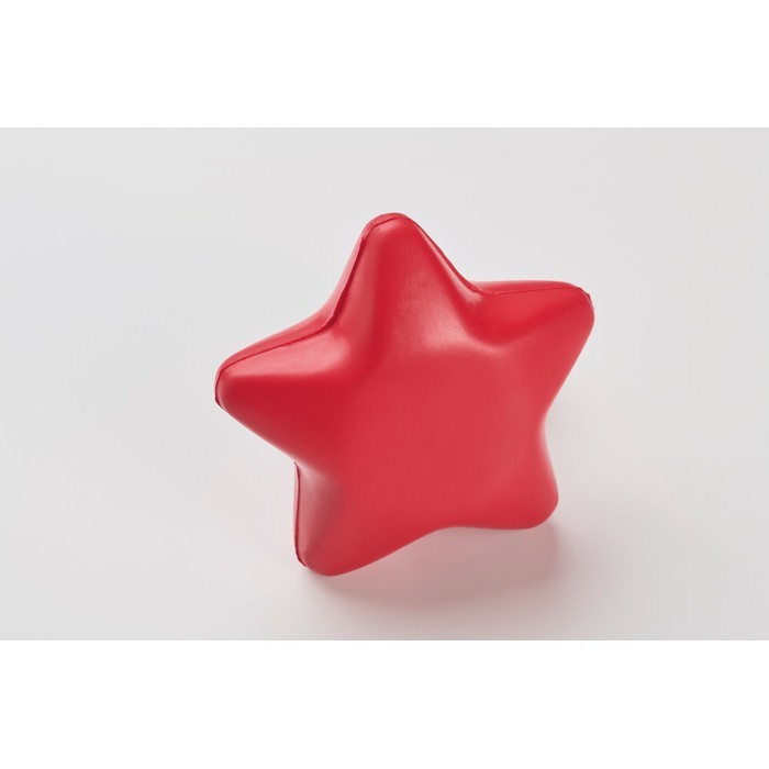 Clásica antiestrés en forma de estrella en distintos colores color rojo vista fotografía tercera vista