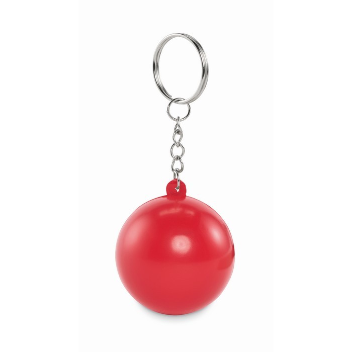 Llavero con un antiestrés en forma de bola en varios colores color rojo