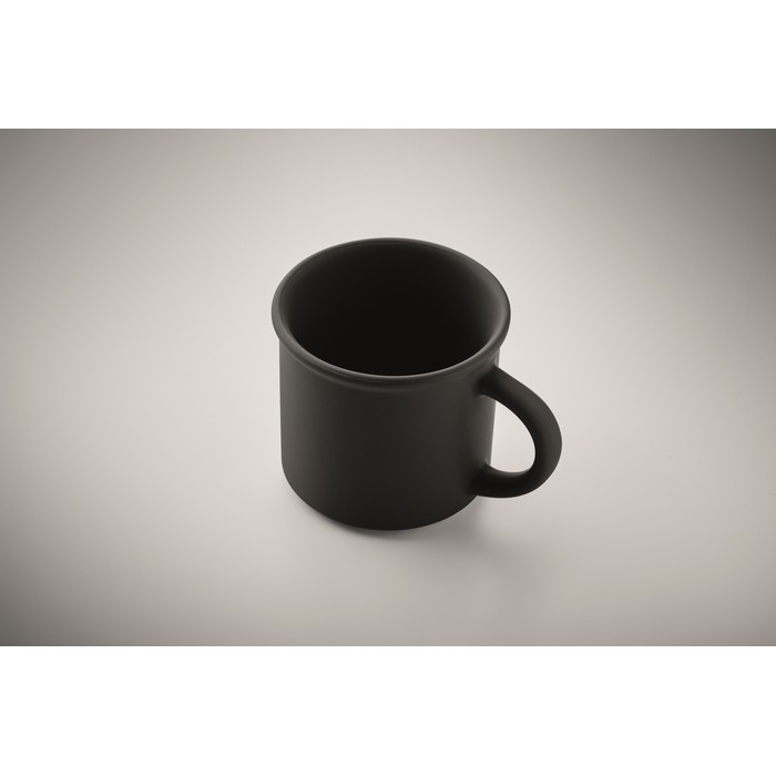 Taza monocromática en color mate con borde superior 300ml color negro vista fotografía segunda vista