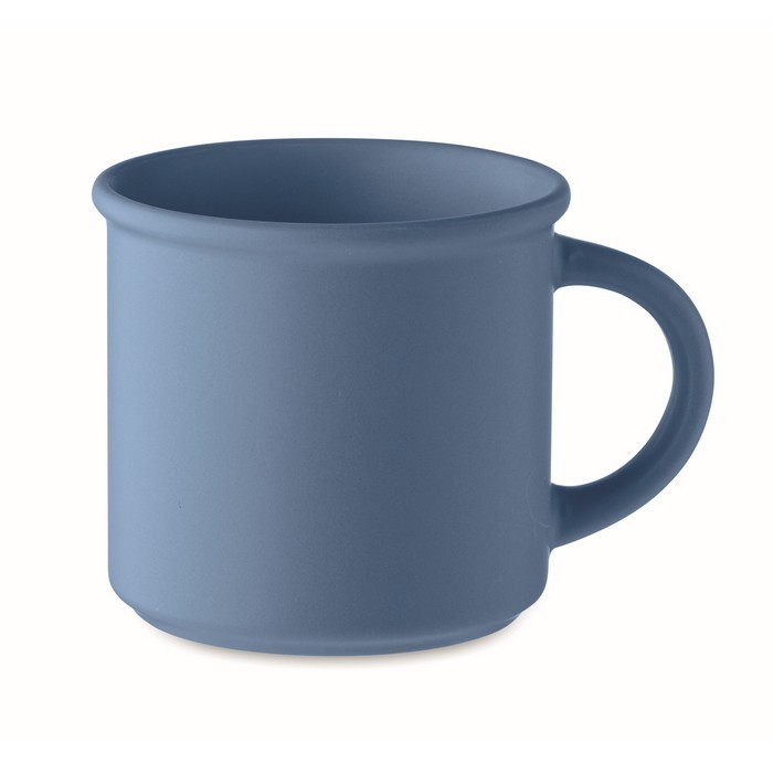 Taza monocromática en color mate con borde superior 300ml color azul