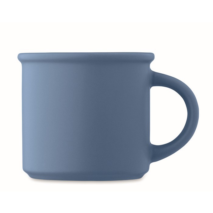 Taza monocromática en color mate con borde superior 300ml color azul tercera vista