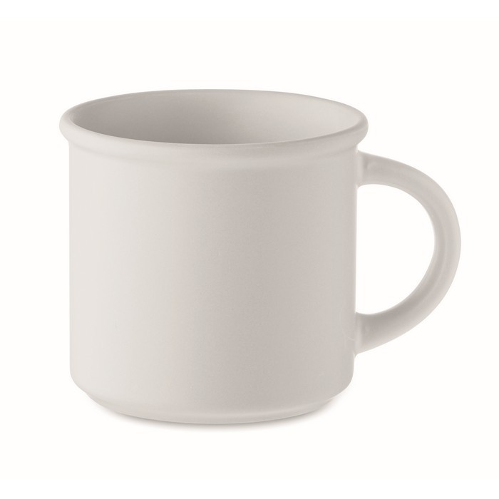 Taza monocromática en color mate con borde superior 300ml color blanco