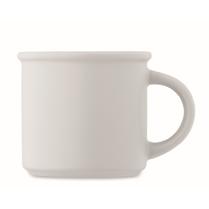 Taza monocromática en color mate con borde superior 300ml color blanco tercera vista