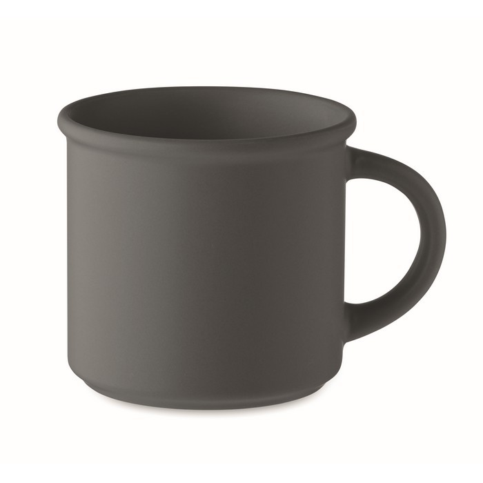 Taza monocromática en color mate con borde superior 300ml color gris oscuro