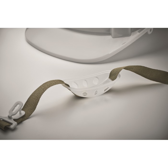 Casco de trabajo con diadema ajustable entre los 52 y 62cm color blanco vista fotografía quinta vista Casco de trabajo con diadema ajustable entre los 52 y 62cm color blanco vista fotografía quinta vista