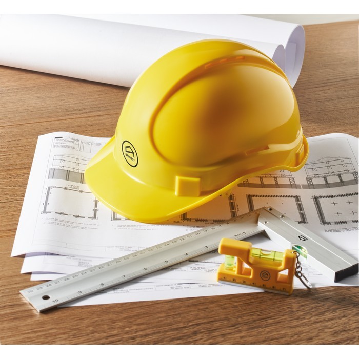 Casco de trabajo con diadema ajustable entre los 52 y 62cm color amarillo vista bodegón principal Casco de trabajo con diadema ajustable entre los 52 y 62cm color amarillo vista bodegón principal