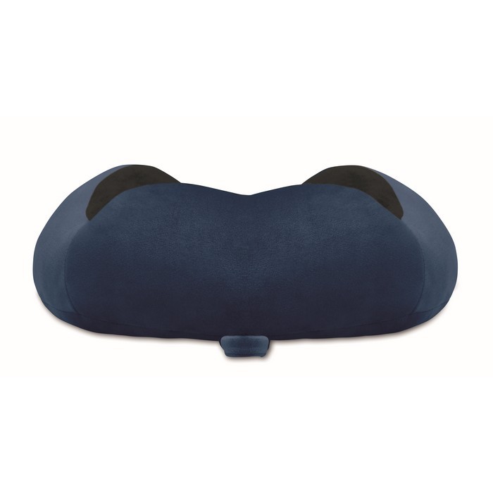 Almohada de viaje de espuma con diseño para dar soporte al cuello color azul septima vista Almohada de viaje de espuma con diseño para dar soporte al cuello color azul septima vista