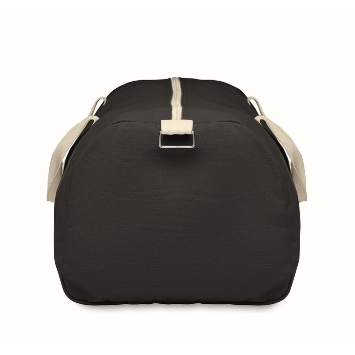 Bolsa de tejido reciclado con doble asa ajustable y desmontable color negro tercera vista