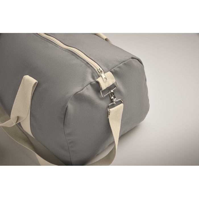 Bolsa de tejido reciclado con doble asa ajustable y desmontable color gris vista fotografía cuarta vista