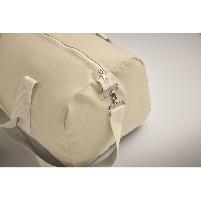 Bolsa de tejido reciclado con doble asa ajustable y desmontable color beige vista fotografía cuarta vista