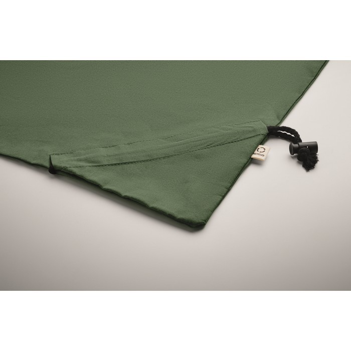 Bolsa compacta y plegable de la compra de algodón reciclado 140 g/m2 color verde oscuro vista fotografía cuarta vista