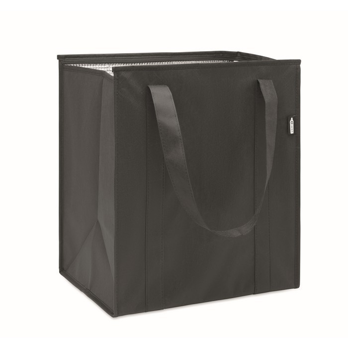 Bolsa nevera de non woven con aislamiento de aluminio 25L color negro segunda vista Bolsa nevera de non woven con aislamiento de aluminio 25L color negro segunda vista