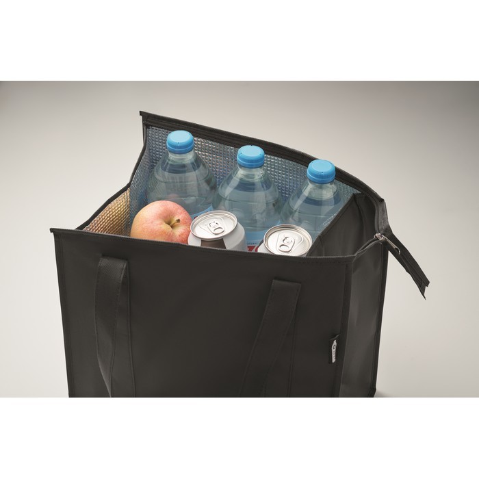 Bolsa nevera de non woven con aislamiento de aluminio 25L color negro vista fotografía tercera vista Bolsa nevera de non woven con aislamiento de aluminio 25L color negro vista fotografía tercera vista