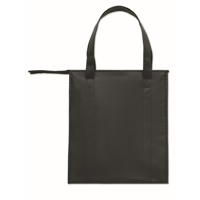 Bolsa nevera de non woven con aislamiento de aluminio 25L color negro quinta vista Bolsa nevera de non woven con aislamiento de aluminio 25L color negro quinta vista