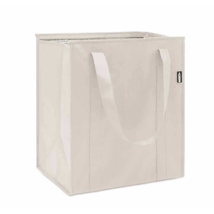 Bolsa nevera de non woven con aislamiento de aluminio 25L color blanco segunda vista Bolsa nevera de non woven con aislamiento de aluminio 25L color blanco segunda vista