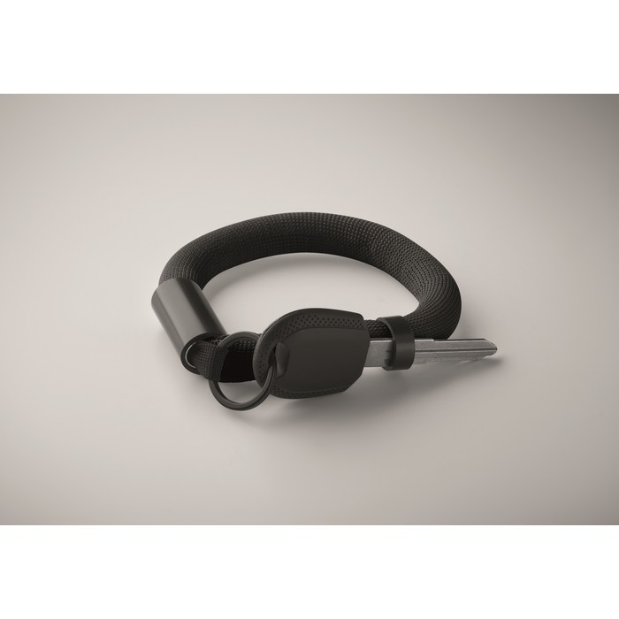 Llavero pulsera flotante ideal para portarlo en el agua color negro vista fotografía segunda vista Llavero pulsera flotante ideal para portarlo en el agua color negro vista fotografía segunda vista