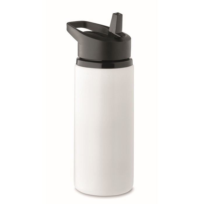 Botella de acero inoxidable reciclado con boquilla y asa 500ml color blanco