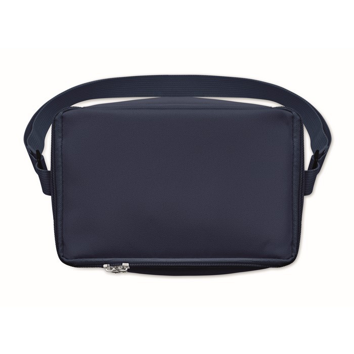 Bolsa nevera de RPET con detalle en la base de corcho 5L color azul marino cuarta vista