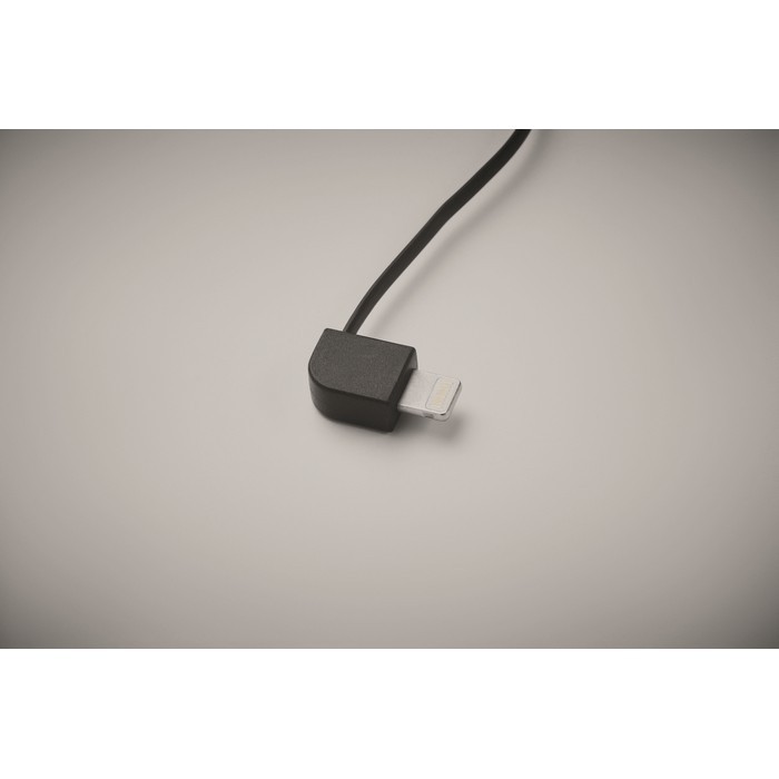 Powerbank magnética con cables incorporados en la misma 2.500 mAh color negro vista fotografía septima vista Powerbank magnética con cables incorporados en la misma 2.500 mAh color negro vista fotografía septima vista