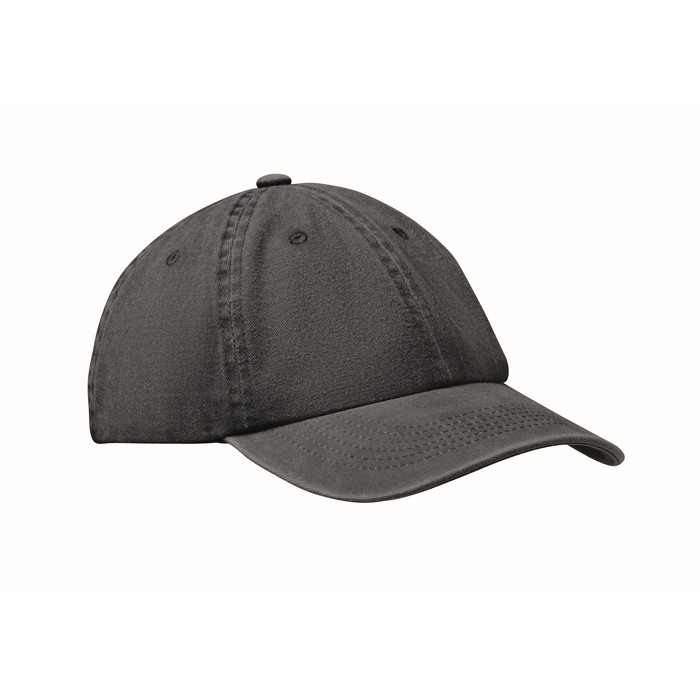 Gorra de béisbol estilo algodón lavado con cierre de velcro 265 g/m2 color negro Gorra de béisbol estilo algodón lavado con cierre de velcro 265 g/m2 color negro