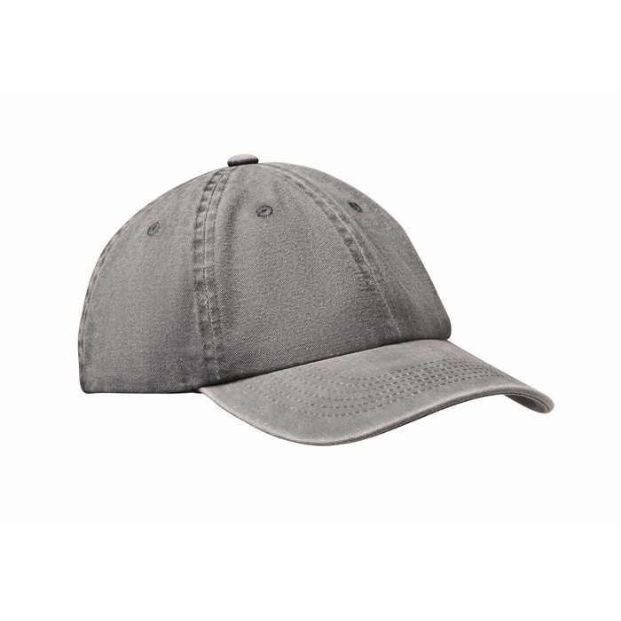 Gorra de béisbol estilo algodón lavado con cierre de velcro 265 g/m2 color gris Gorra de béisbol estilo algodón lavado con cierre de velcro 265 g/m2 color gris