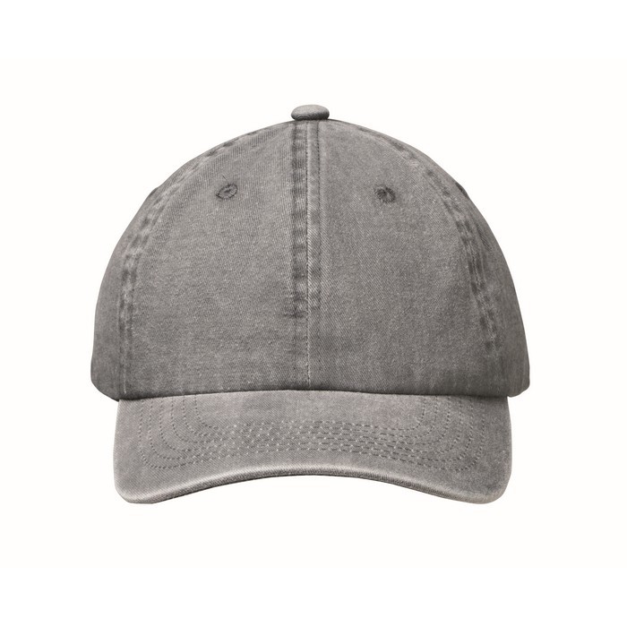 Gorra de béisbol estilo algodón lavado con cierre de velcro 265 g/m2 color gris cuarta vista Gorra de béisbol estilo algodón lavado con cierre de velcro 265 g/m2 color gris cuarta vista