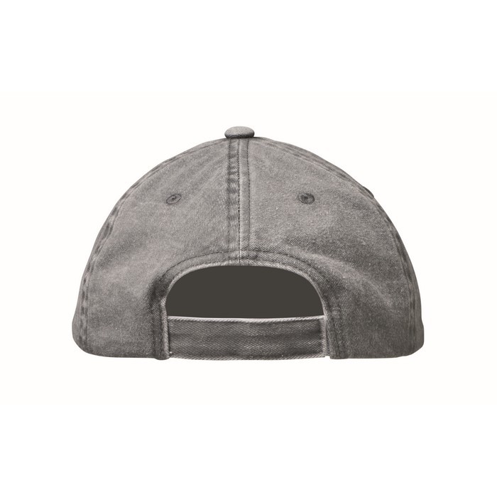 Gorra de béisbol estilo algodón lavado con cierre de velcro 265 g/m2 color gris quinta vista Gorra de béisbol estilo algodón lavado con cierre de velcro 265 g/m2 color gris quinta vista